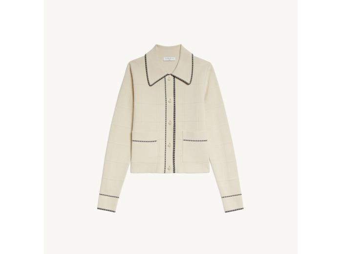 Cardigan façon chemise en maille
