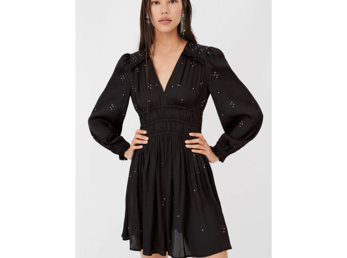 Robe en satin à détails de volants
