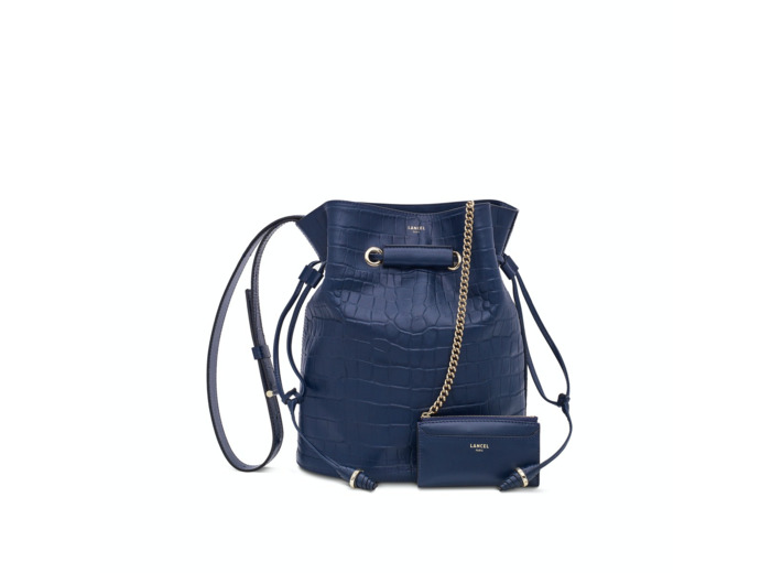 LE HUIT de Lancel - SAC SEAU L - Grand modèle - Bleu Petrole