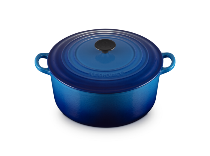 Cocotte ronde 28cm en fonte émaillée bleu azur