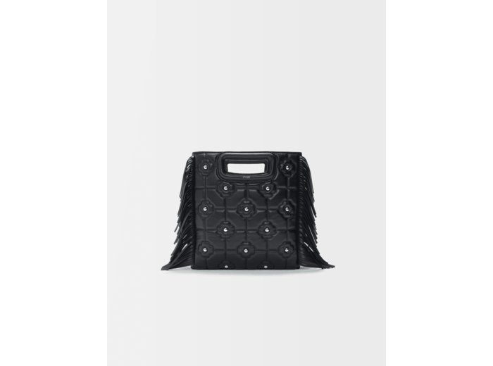 Sac M en cuir mattelassé et strass