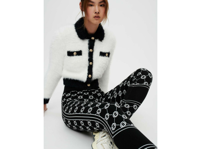 Pantalon en maille stretch bicolore
