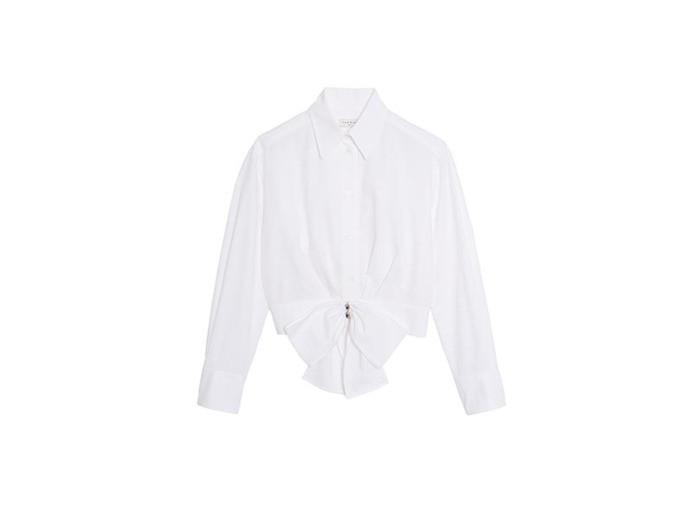 Chemise courte avec un nœud amovible