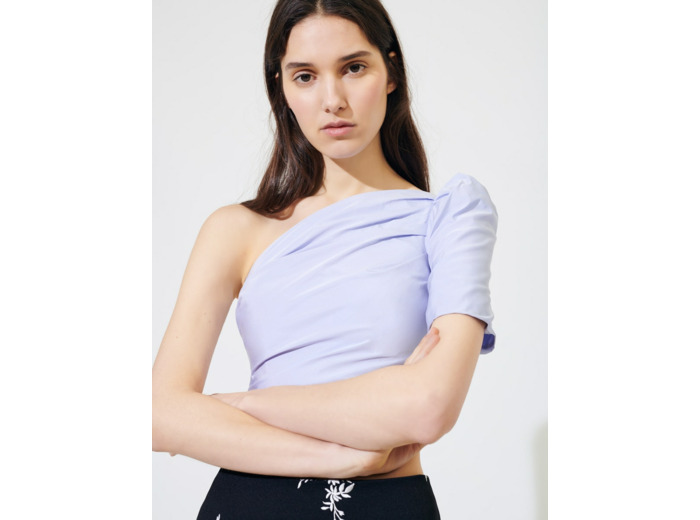 Top asymétrique en taffetas