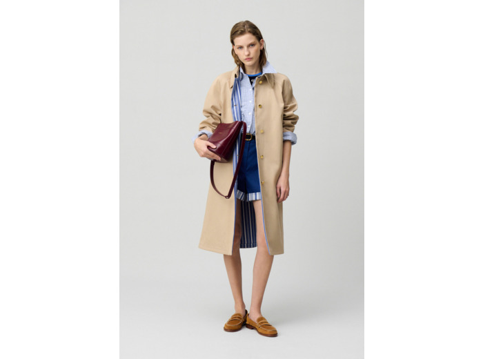 Trench mi-long droit