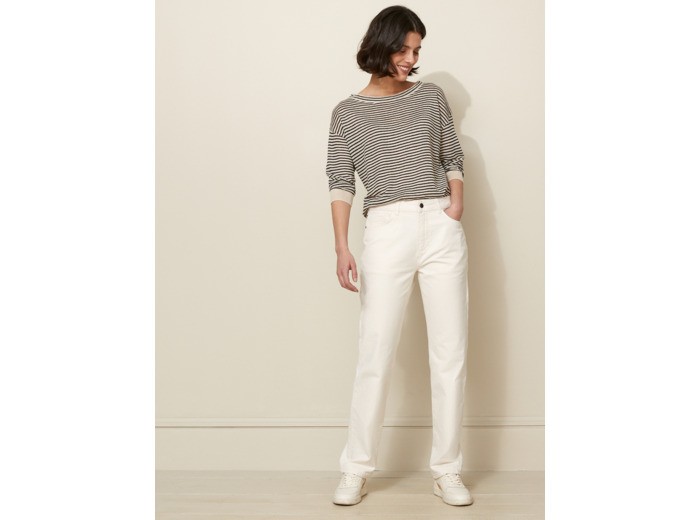 PANTALON DENIM DROIT ECRU