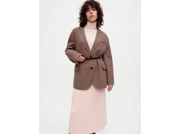 Manteau oversize en pied de poule