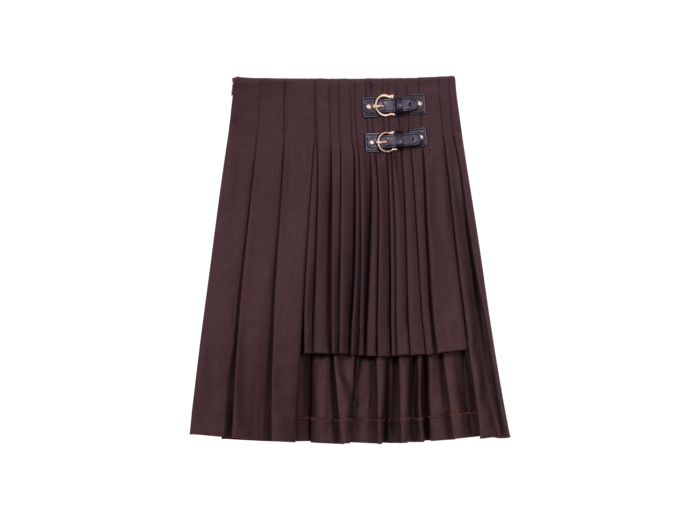 Jupe courte plissée asymétrique