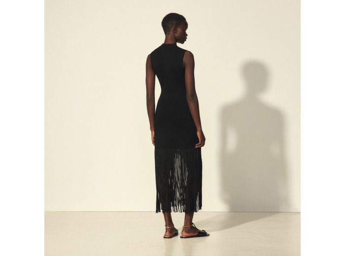 Robe sans manches à franges