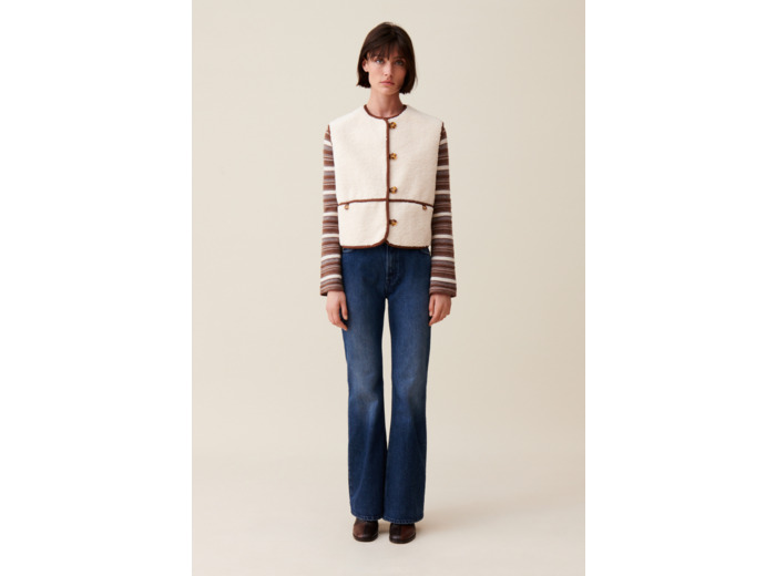 Veste fausse fourrure sans manches