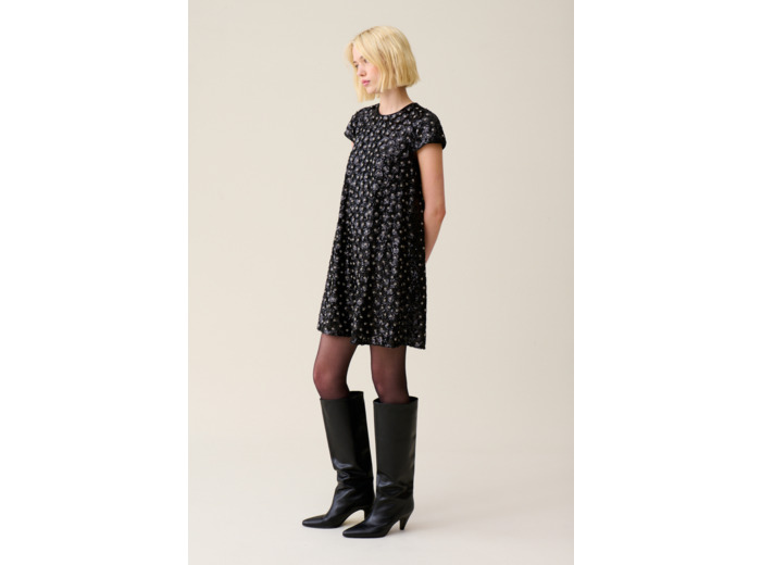 Robe courte babydoll brodée