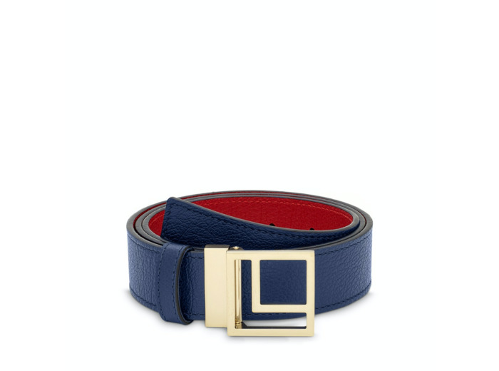 Logo Carré L - Ceinture réversible - Cuir grainé
