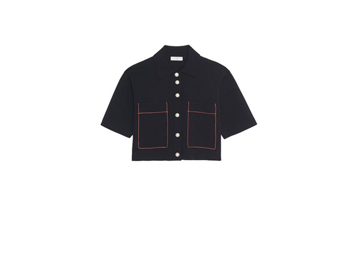 Cardigan court façon chemisette