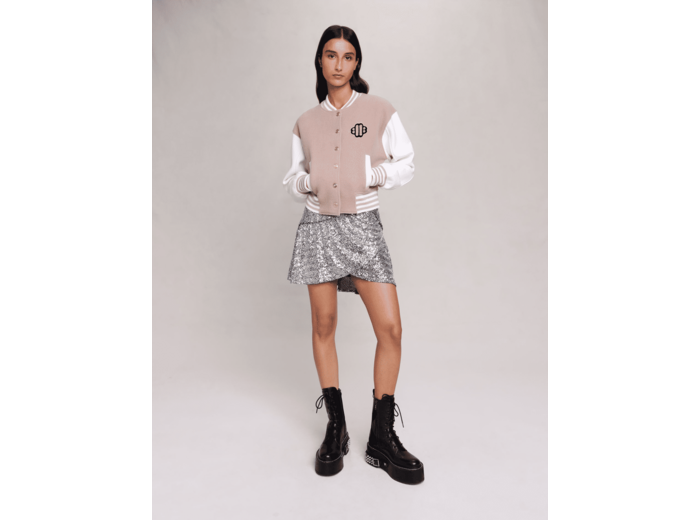 Bomber en laine et maille