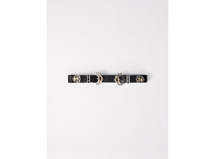 Ceinture en cuir à double boucle
