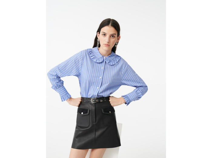 Chemise rayée à col collerette