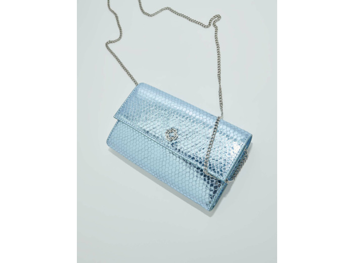 Pochette en cuir effet python