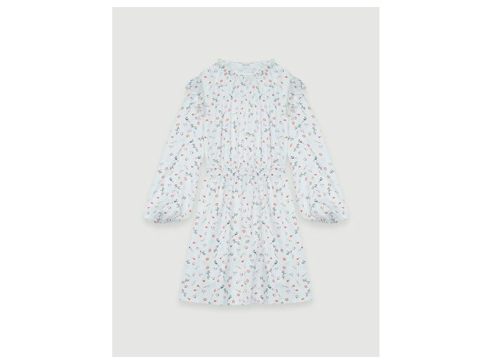 Robe à volants en crêpe imprimé