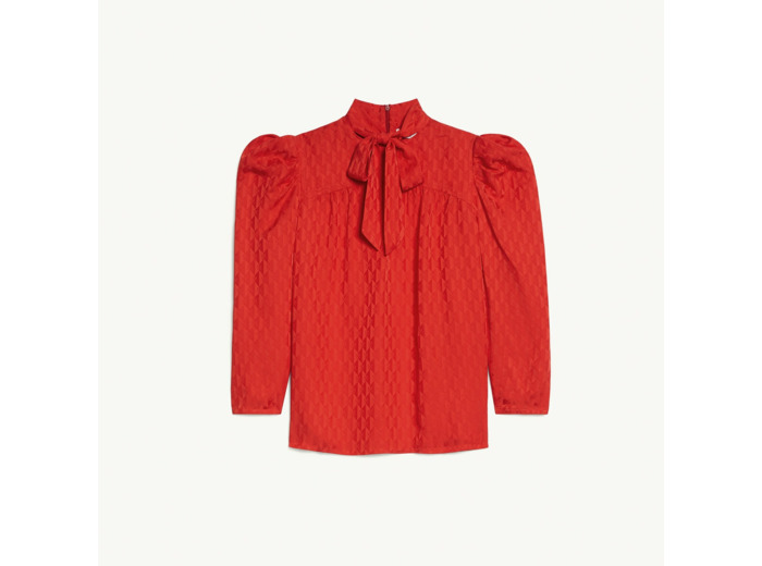 Top lavallière en jacquard