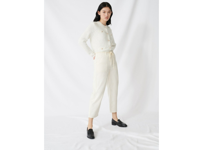 Pantalon en toile taille basse