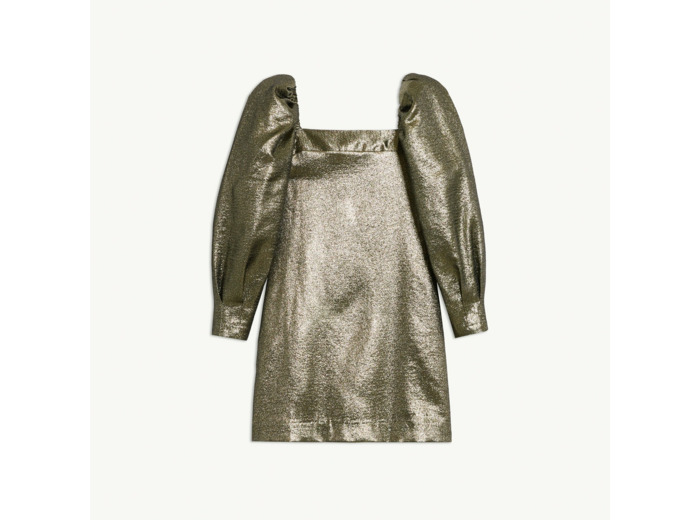 Robe courte en tissu lamé