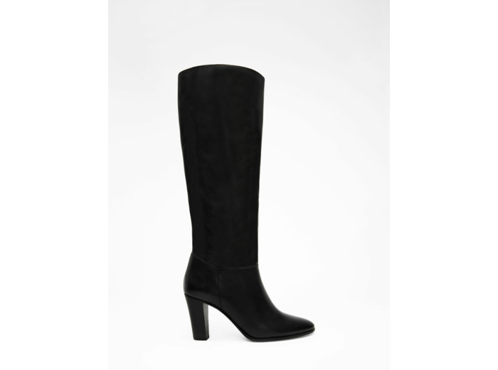 Bottes en cuir à talon haut