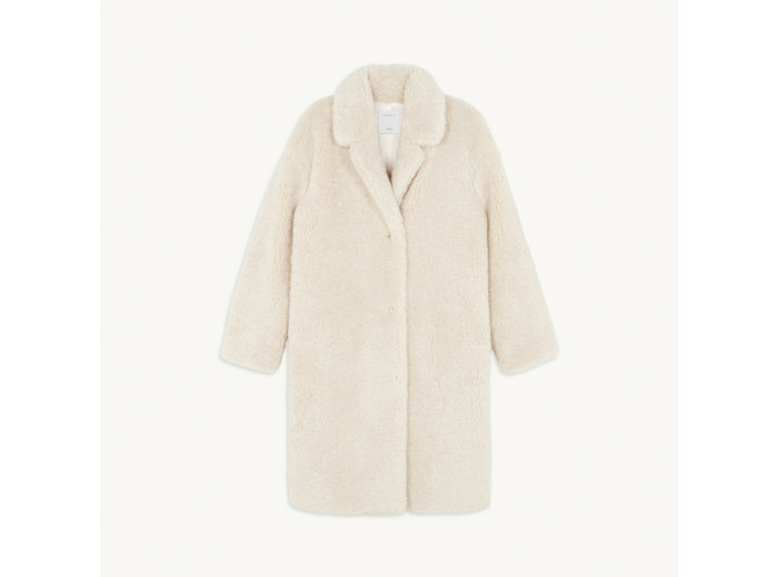 Manteau long en fausse fourrure