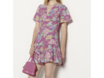Robe courte en jacquard imprimé