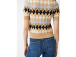 Pull manches courtes en jacquard