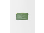 Pochette en cuir embossé croco