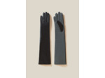 Longs gants bicolores cuir