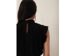 Robe près du corps à smocks et volants
