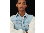 Blouson en mix-matière maille et jean