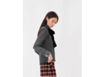 Chemise en jean à nœud en velours