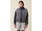 Bomber cuir bi matière gris