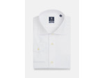 Dress Shirt Dobby White In Cotton Slim Fit