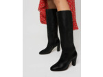 Bottes en cuir à talon haut