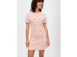 Robe en tweed chiné rose et écru