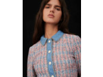 Robe façon tweed à contrastes en jean