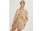 Veste à rayures ceinturée