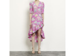 Robe longue asymétrique en jacquard