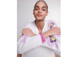 Cardigan en maille orné de fleurs