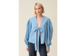 Blouse col V à nouer