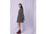 Robe façon baby doll en soie imprimée