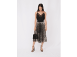 Jupe midi plissée en sequins