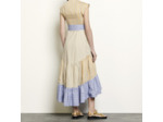 Robe longue asymétrique à rayures