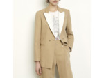Veste tailleur à revers contrastant