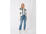 Blouson en mix jean et effet fourrure