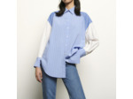 Chemise à rayures over size en patchwork