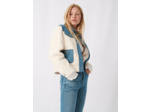 Blouson en mix jean et effet fourrure